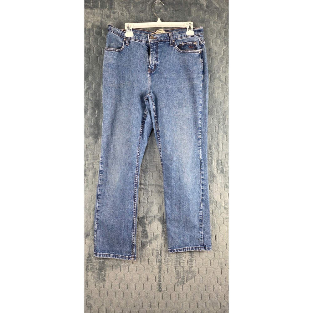 Harley-Davidson Womens Straight Leg Blue Denim‎ Jeans Medium Wash Size 32x27